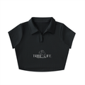 V-Neck Lapel Crop Top