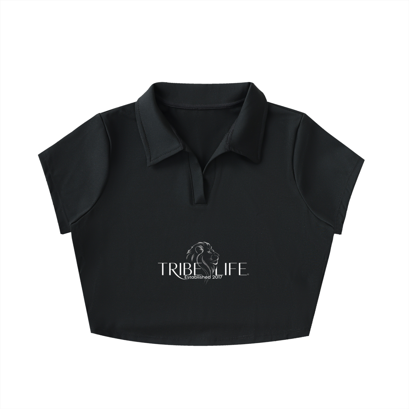 V-Neck Lapel Crop Top