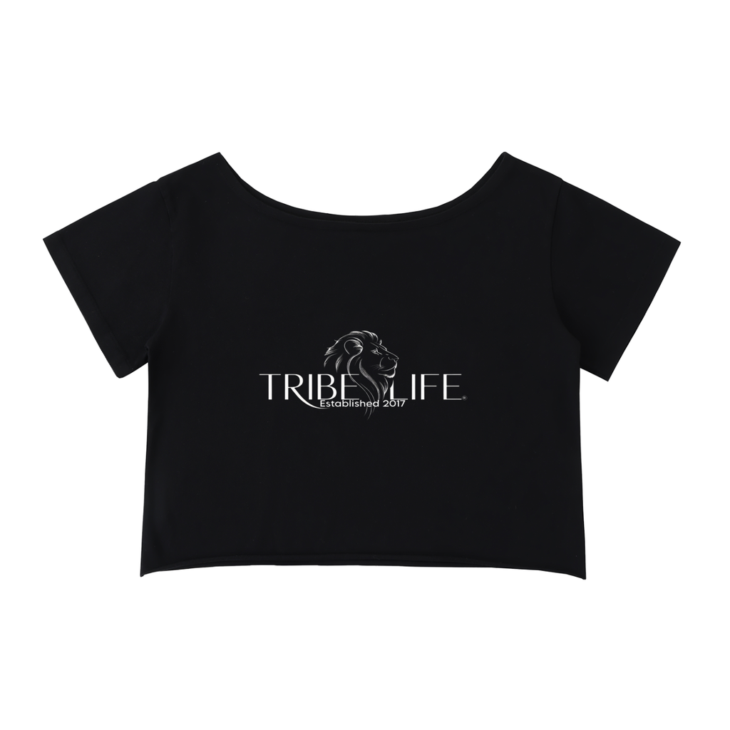 Off-Shoulder Rolled Hem Cotton T-Shirt
