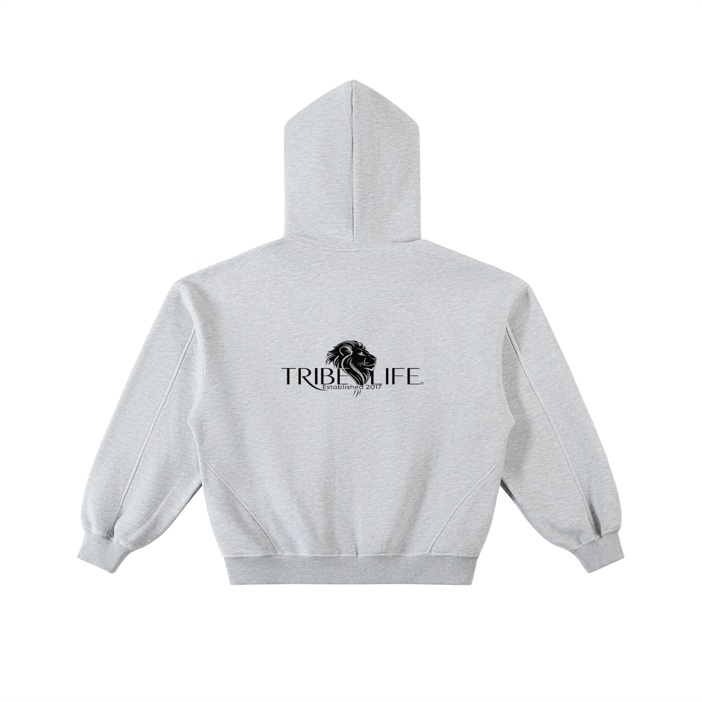 Contrast-Stitched Boxy Fleece Zip Hoodie