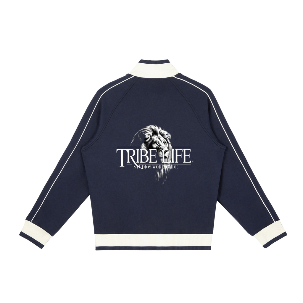 Color Block Raglan Sleeve Zip Track Jacket
