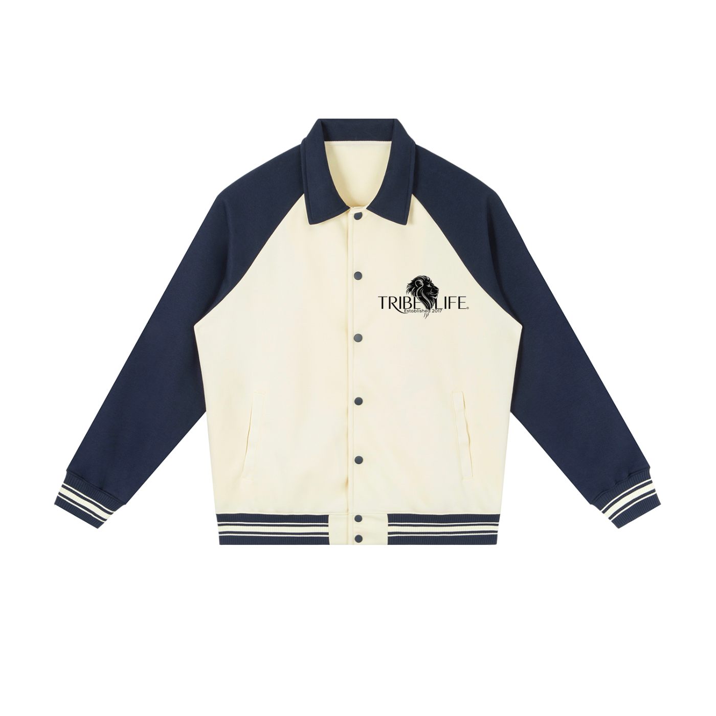 Contrast Raglan Sleeve Baseball Jacket