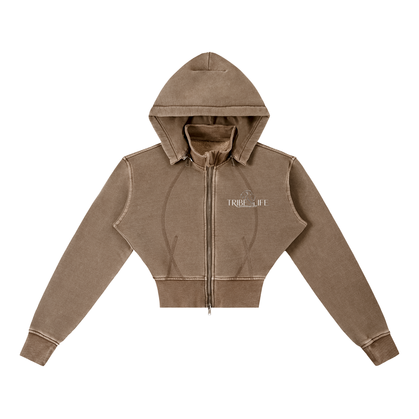 Vintage Washed Cropped Fleece Hoodie