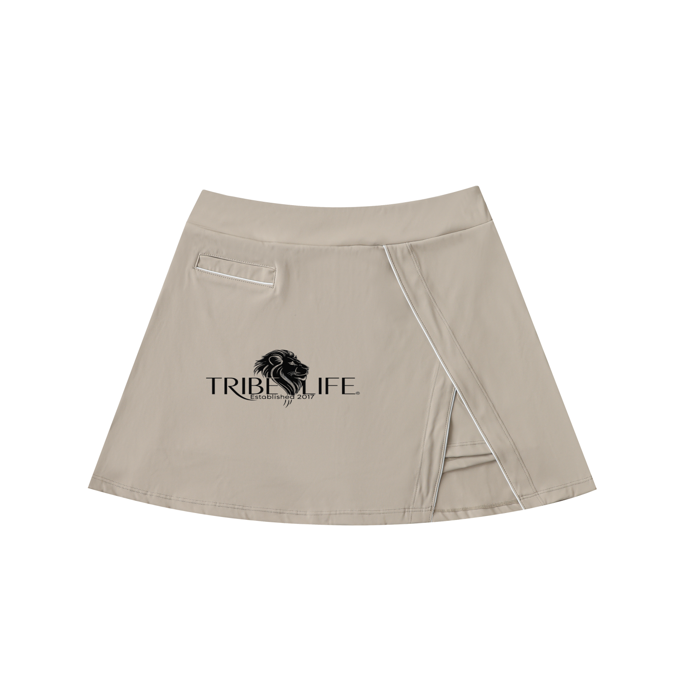 High-Waist Pocketed A-Line Skirt