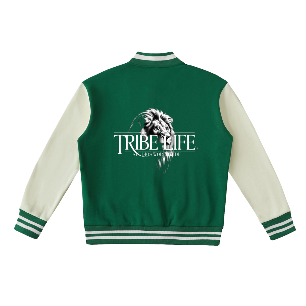 Two-Tone Fleeced Varsity Jacket
