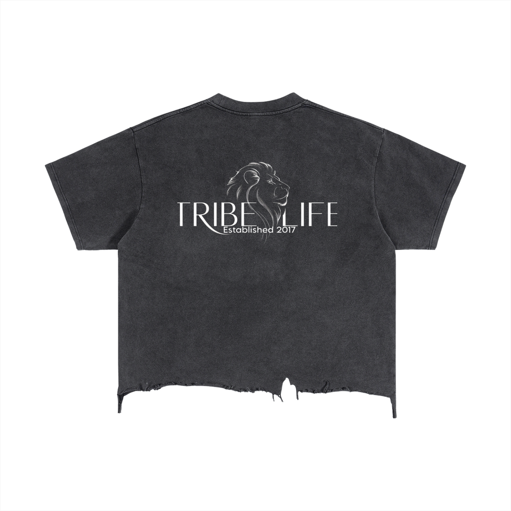 Vintage Wash Boxy Distressed Hem T-Shirt