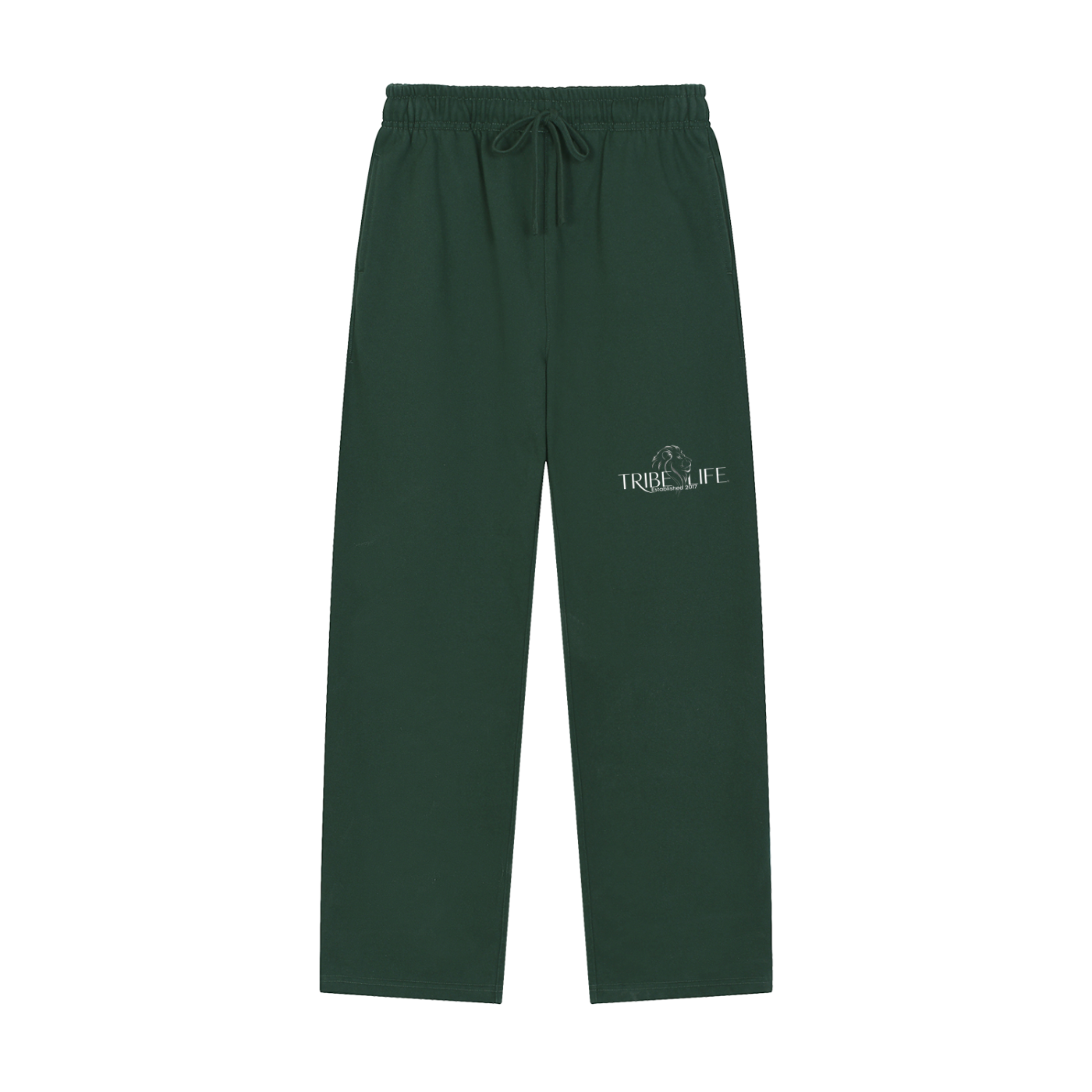 Solid Color Straight-Leg Sweatpants