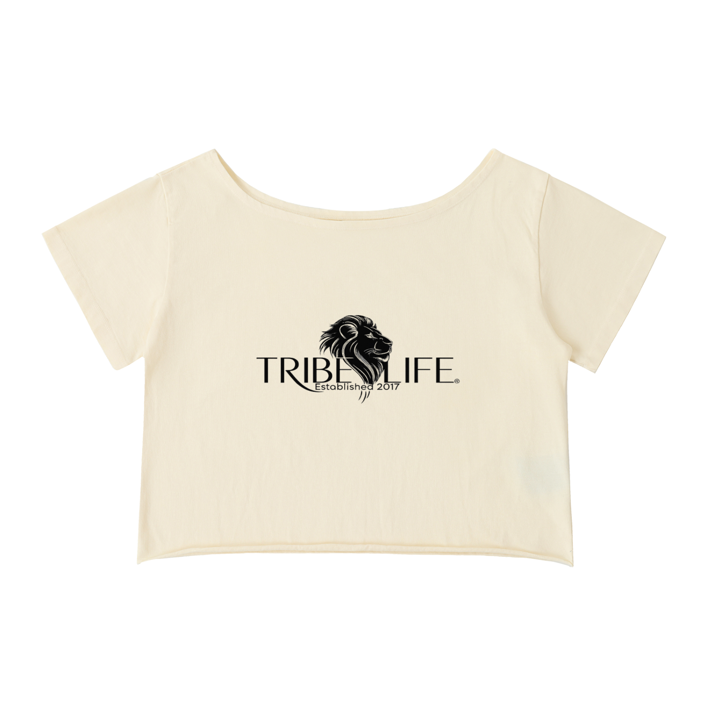 Off-Shoulder Rolled Hem Cotton T-Shirt
