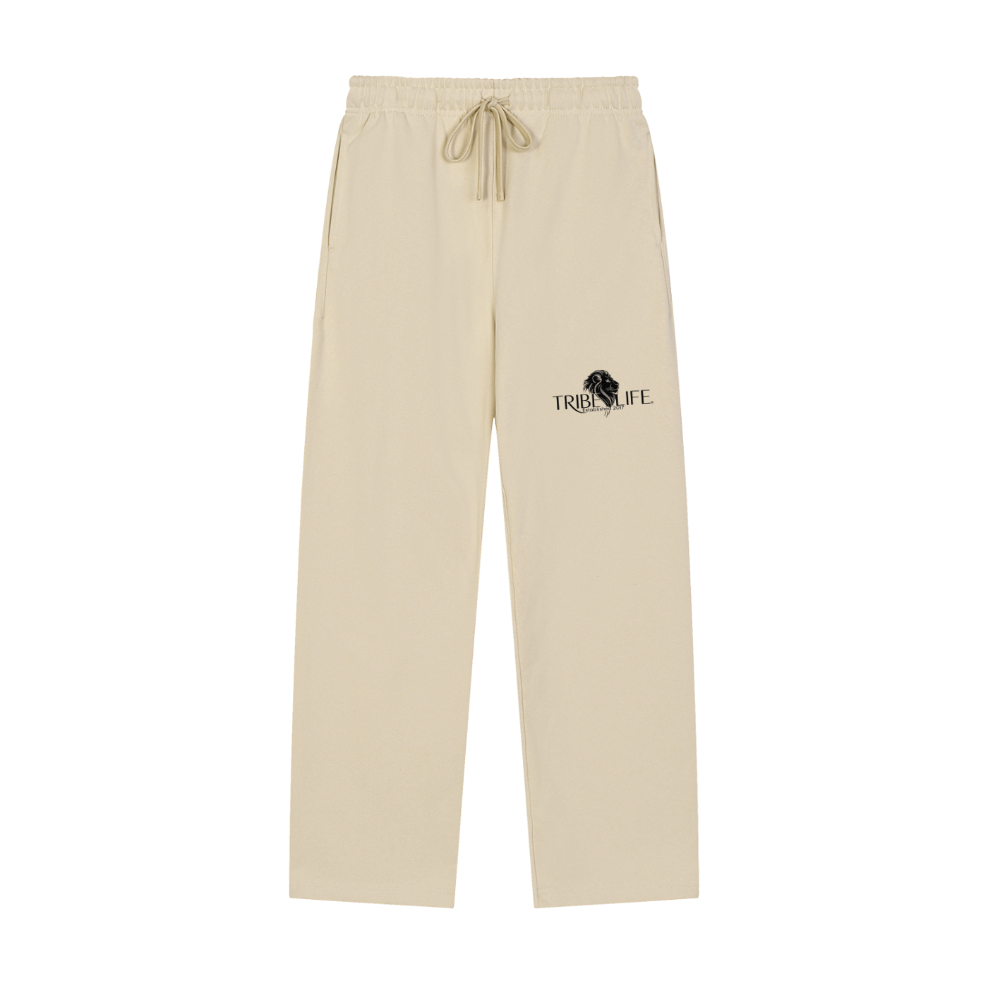 Solid Color Straight-Leg Sweatpants