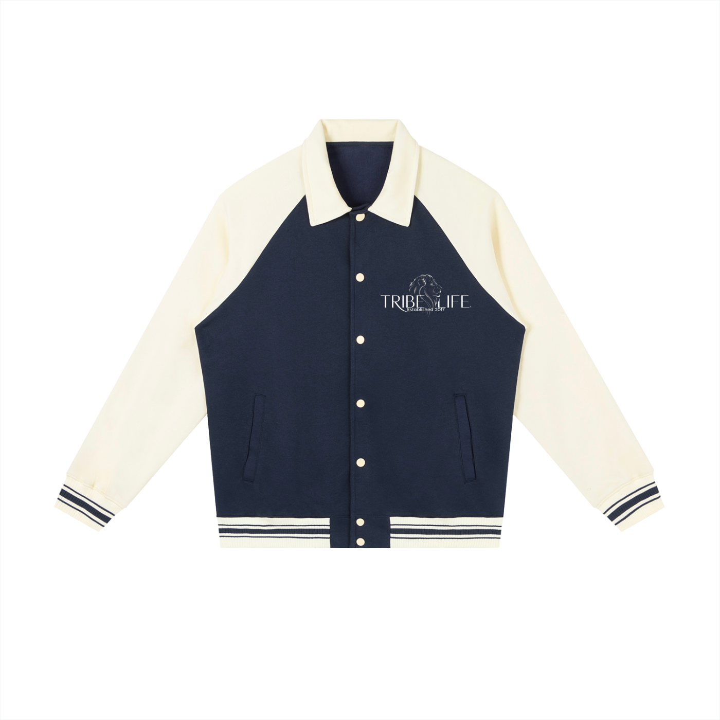 Contrast Raglan Sleeve Baseball Jacket