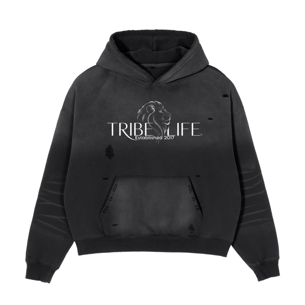 Frayed Sunfade Boxy Fleece Hoodie