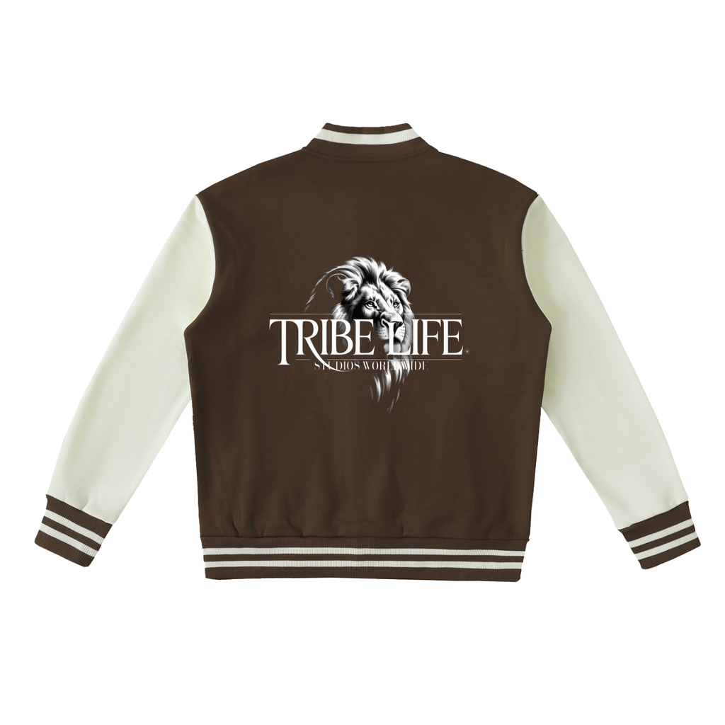 Two-Tone Fleeced Varsity Jacket