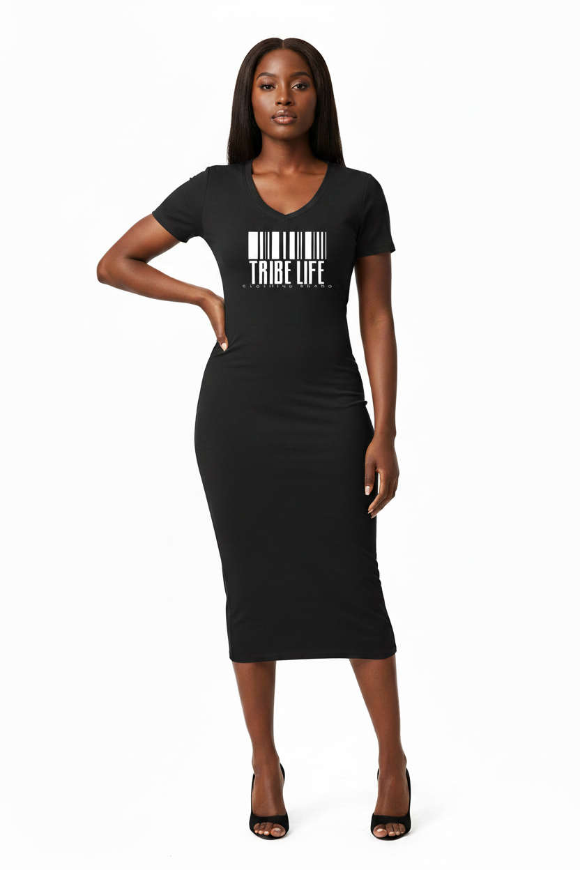 Women's V-Neck Short Sleeve Maxi Dress