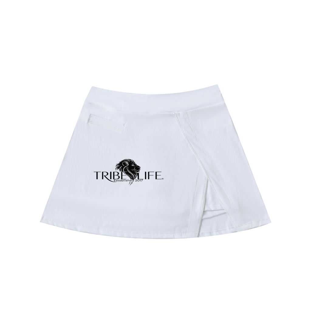High-Waist Pocketed A-Line Skirt