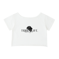 Off-Shoulder Rolled Hem Cotton T-Shirt
