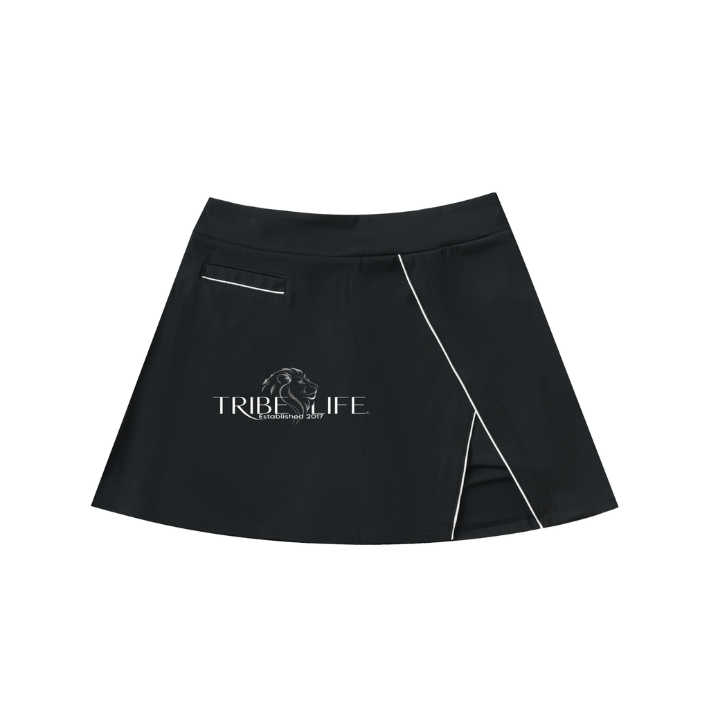 High-Waist Pocketed A-Line Skirt