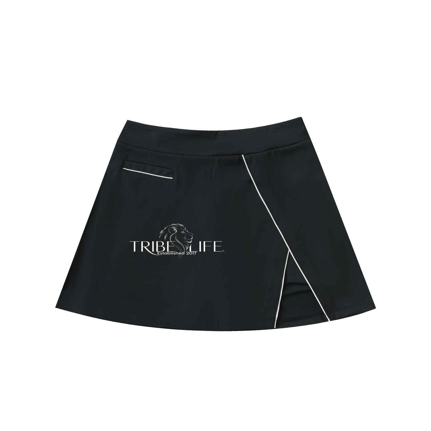 High-Waist Pocketed A-Line Skirt