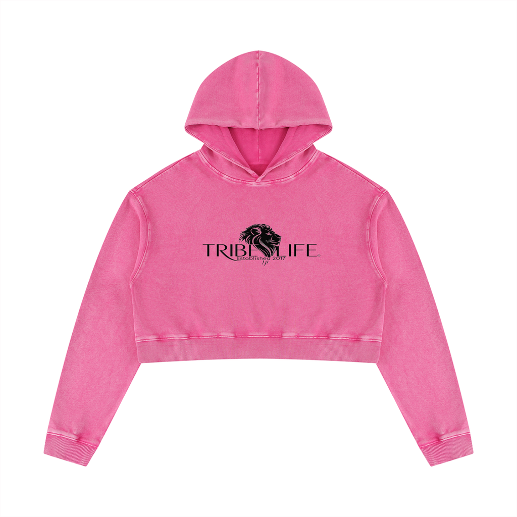 Women’s Mineral Washed Crop Hoodie
