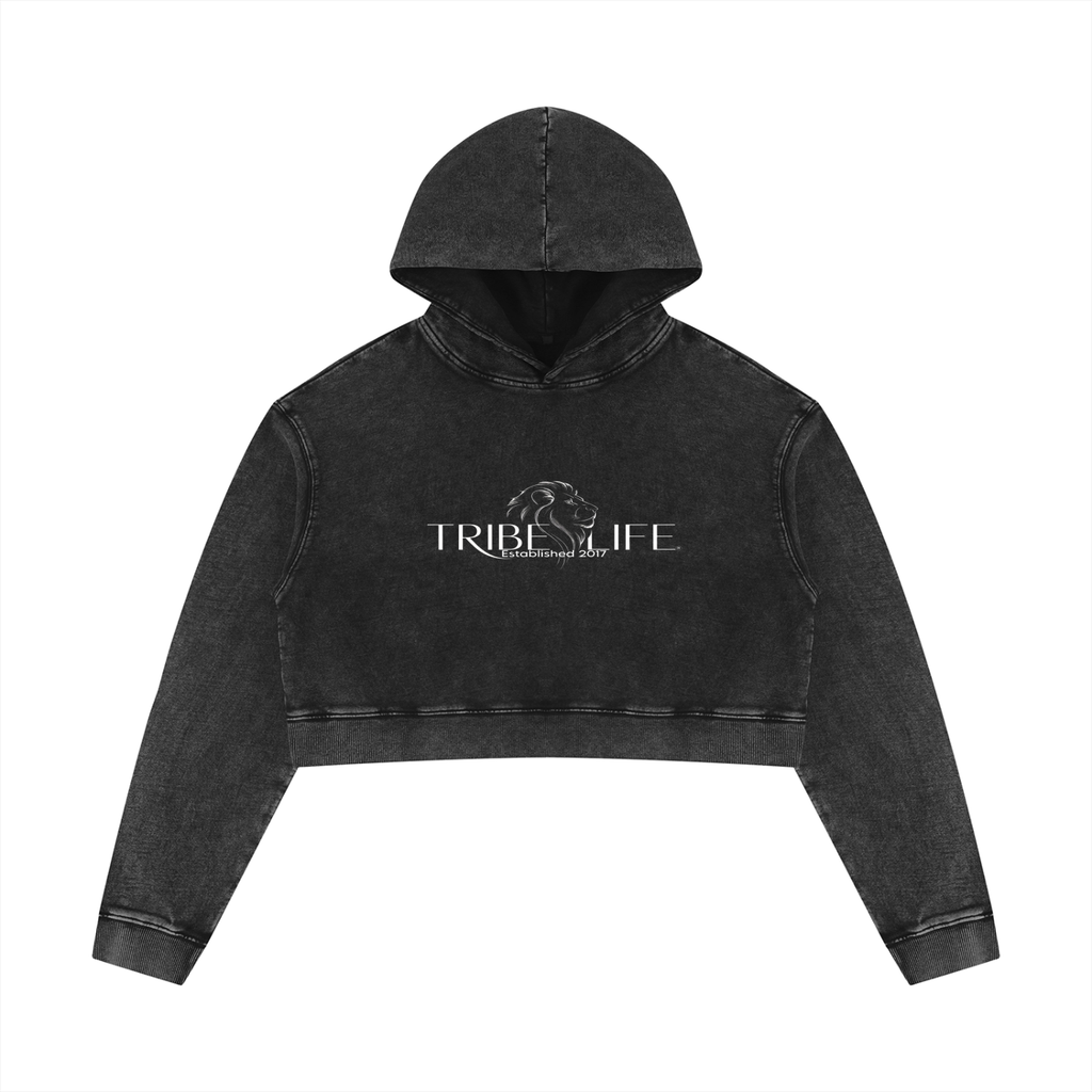 Women’s Mineral Washed Crop Hoodie
