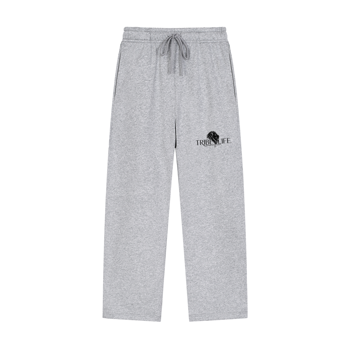 Solid Color Straight-Leg Sweatpants