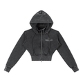 Vintage Washed Cropped Fleece Hoodie