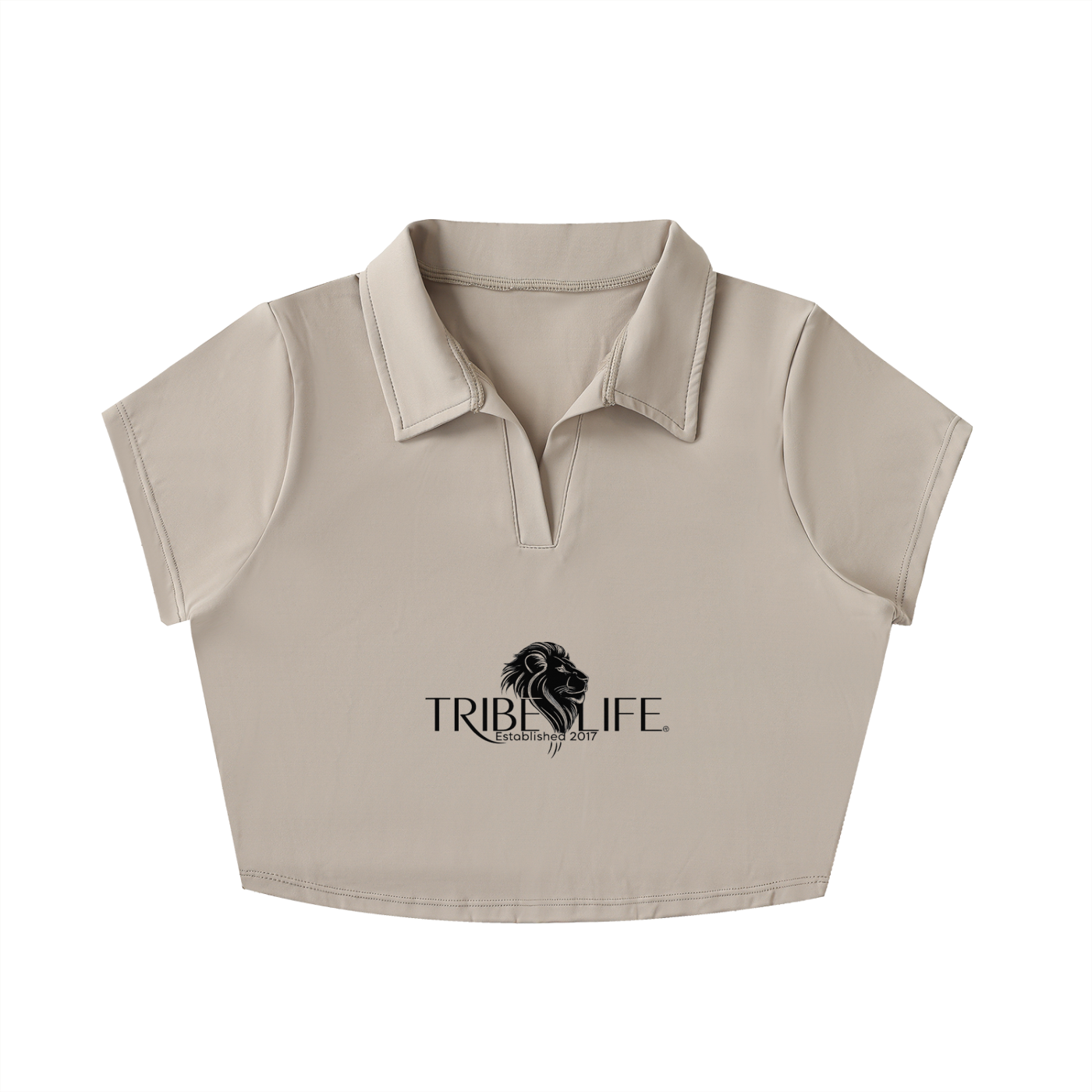 V-Neck Lapel Crop Top