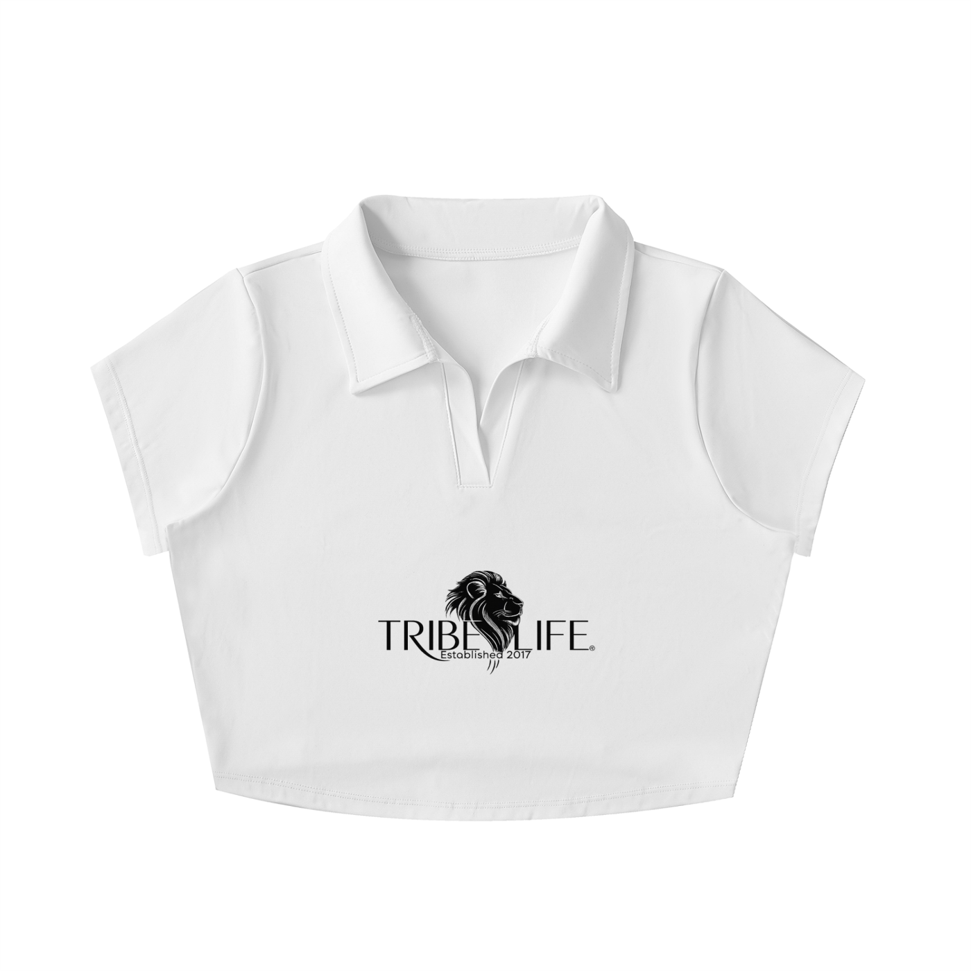 V-Neck Lapel Crop Top
