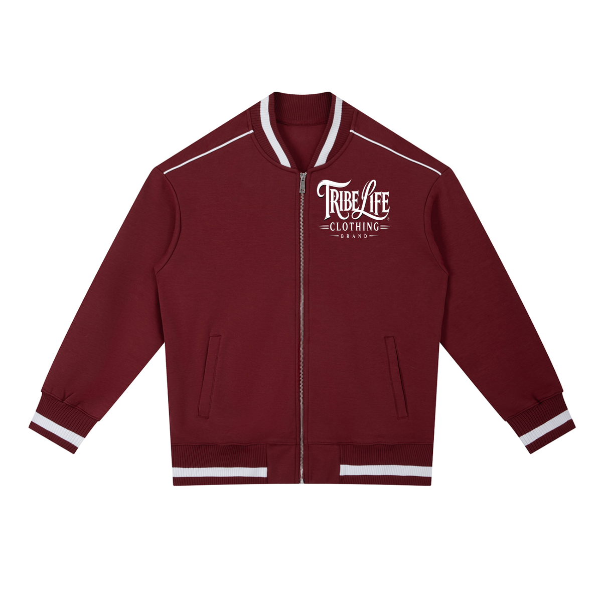 Contrast Piping Zip Bomber Jacket